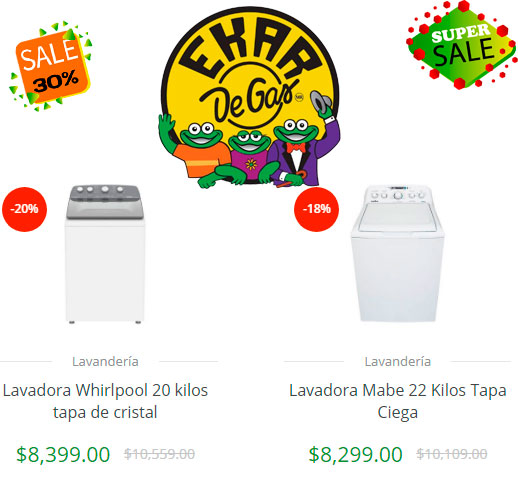 ekar de gas lavadoras precios y ofertas