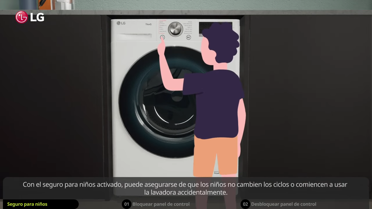sistema de bloqueo para niños en lavadoras